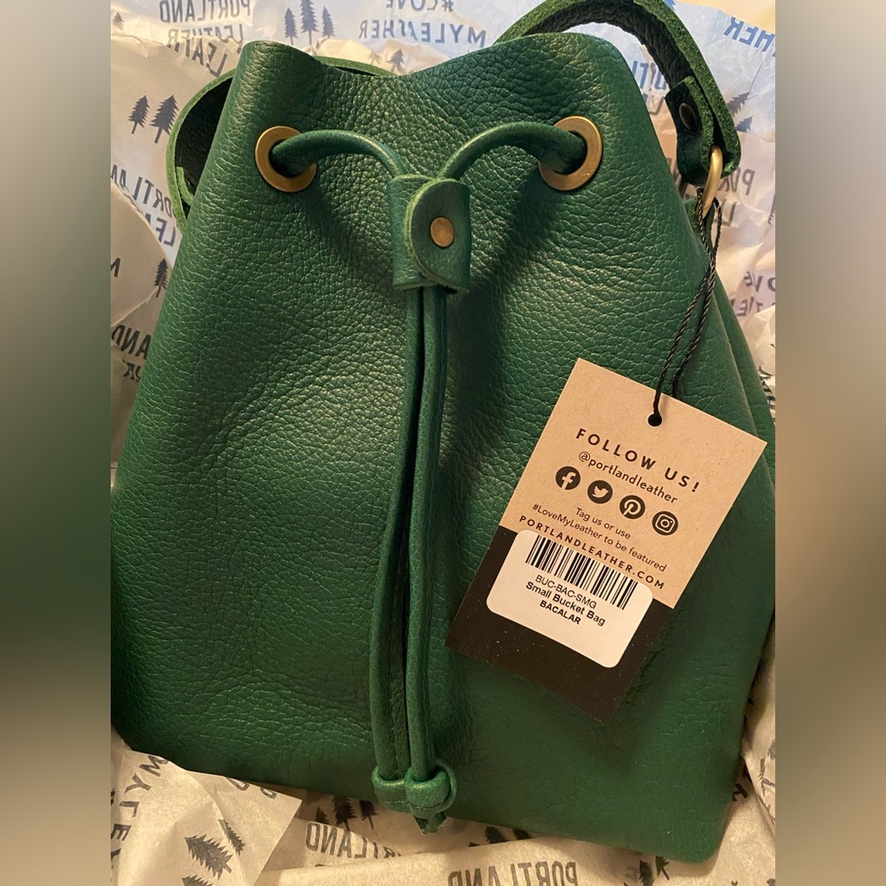 🆕 Portland Leather Goods Small Bucket - Bacalar 💚 - Picture 7 of 13